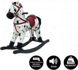 Pluche hobbelpaard op batterijen met geluid en beweging – Witbruin