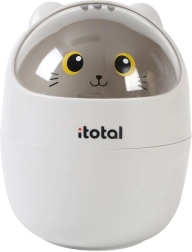 Mini prullenbak voor op tafel grijze kat