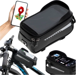 Wasserabweisende Fahrradtasche für den Rahmen mit Handyhalterung
