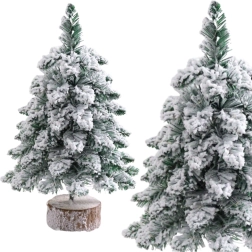 Decoratieve besneeuwde kerstboom op stam 60 × 16 cm