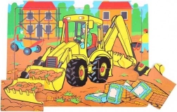 BIGJIGS TOYS Wooden Puzzle - Excavator, 9 Pieces