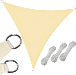 Wasserabweisendes Gartensonnensegel Dreieck 3 x 3 x 3 m – cremefarben