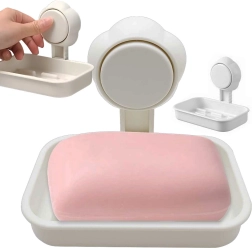 Porte-savon mural avec ventouse pour salle de bain