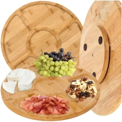 RUHHY Bamboo Rotating Serving Board