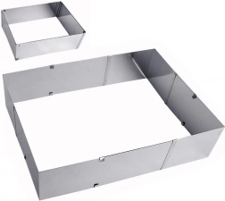 Verstelbare stalen bakvorm 24–46 × 20–38 cm