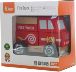 VIGA Wooden Fire Truck Puzzle