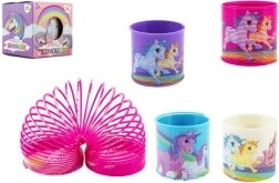 Ressort spiralé en plastique avec licornes, diamètre 6,5 cm