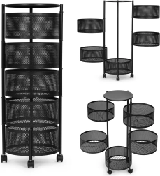 ModernHome Kitchen Rolling Organizer with Swivel Baskets