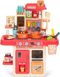 Cuisine enfant avec sons et LED, effet vapeur, 42 accessoires – Rose
