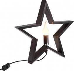 Wooden table lamp black star 34.5 cm