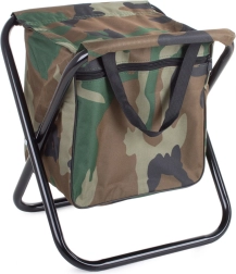 Klappbarer Outdoor- und Angelhocker mit Tasche im Moro-Camouflage
