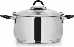 Casserole en inox avec couvercle en verre DALIE 24 cm, 5,3 l