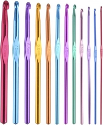 Set of Metal Crochet Needles 12 pcs