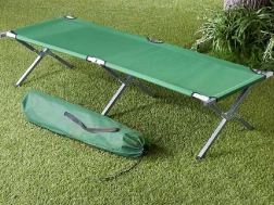 Klappbares Campingbett grün mit Tasche