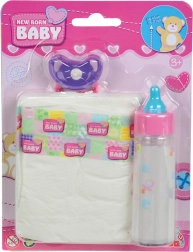 NBB Set Fläschchen, Schnuller und Windel für Puppen