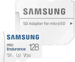 Samsung Pro Endurance 128GB microSD card with adapter