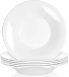 Diepe borden van opaalglas 21,5 cm, 400 ml, 6 stuks