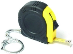 Einziehbares Taschenmaßband 1 m × 6 mm mit Schlüsselanhänger