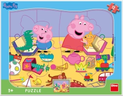 Dino Puzzle Peppa Pig is Playing - Shapes 12 Pieces