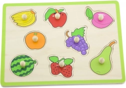 Wooden fruit puzzle with knobs