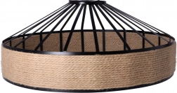 Plafondlamp van henneptouw aan ketting - diameter 40 cm