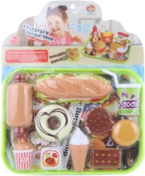 Plastic play food set with donut for kids