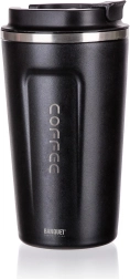 Reise-Thermobecher 450 ml schwarz Edelstahl