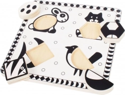 Bigjigs Toys wooden insert puzzle black-and-white shapes