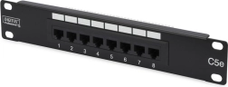 Patch panel 10" 8 ports Cat. 5e U/UTP 1U black DIGITUS