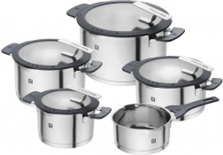 ZWILLING Simplify 5-Piece Stainless Steel Pot Set with Straining Lids