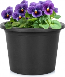 Garten-Pflanztopf aus Kunststoff, schwarz, rund, 23 cm