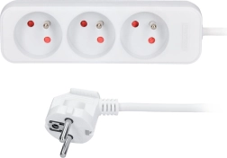 Cordon prolongateur Solight avec 3 prises, 7 m, blanc