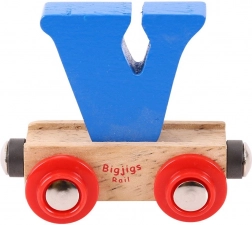 Holzwagen mit dem Buchstaben V – BIGJIGS Rail