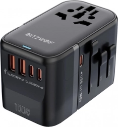 Adaptateur de voyage universel BLITZWOLF BW-TA2 avec GaN 100 W et charge rapide USB-C/USB-A