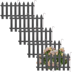 Garten-Dekorationszaun grafitfarben 30 × 30 cm, Set mit 10 Stk.