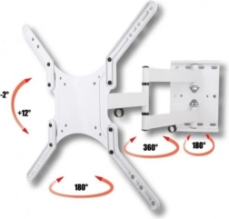 Verstelbare witte muurbeugel voor LCD/LED 23 tot 55 inch