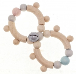 Hess rattle figure eight with a bell in pastel colors