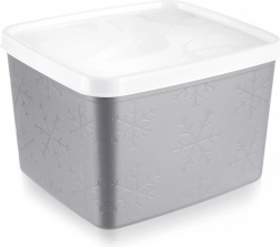 Boîte alimentaire en plastique grise avec couvercle 1,1 l