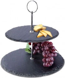 Zweistufige Etagere aus Schiefer 23 cm