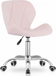 Swivel office chair with wide backrest, pink velvet AVOLA