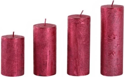 Bougie de l’Avent rustique Provence - 4 pièces – Rouge