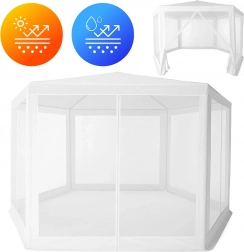 Gartenpavillon Zelt 2x2x2 m mit Moskitonetz Weiß MultiGarden