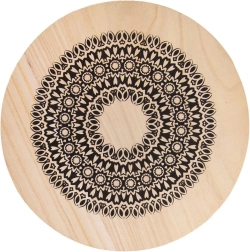 Houten onderzetter voor pan mandala 20 cm