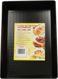 Baking tray with textured base 36 × 24.5 × 6 cm, black, non-stick