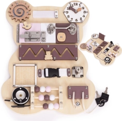 Houten sensorische busyboard beer 12 elementen ECOTOYS