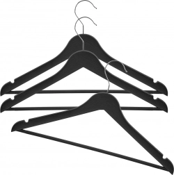 Black swivel clothes hanger, set of 3, 42.5 × 24 cm