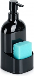 Spender für Spülmittel mit Schwammfach, schwarz 500 ml