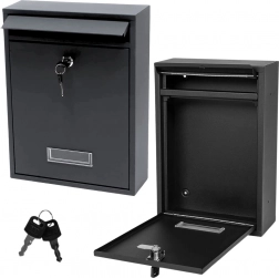 Briefkasten aus verzinktem Stahl, schwarz 32 × 21,5 × 8,5 cm