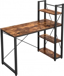 Loft-Schreibtisch mit Ablagen, rustikal, 120 × 60 cm