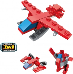 Qman jeu de construction Avion de pompier 3en1